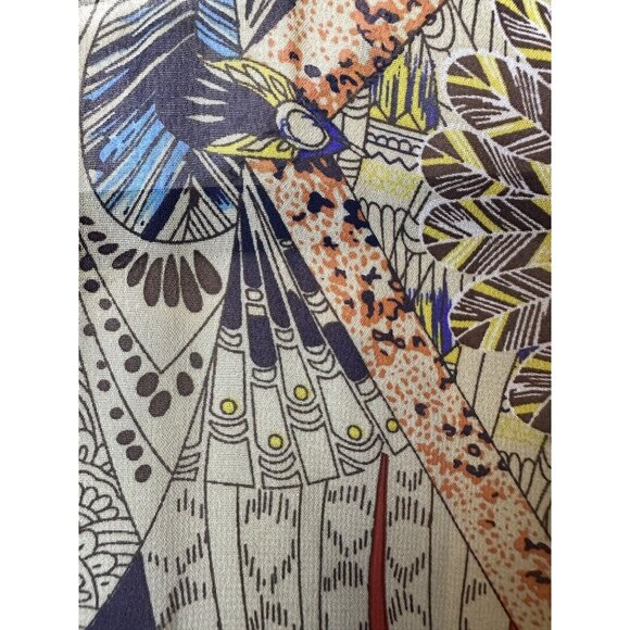 Love 21 Womens Lined Geometric Midi Dress Bohemian Babydoll Flowy Feminine Large - Picture 9 of 15